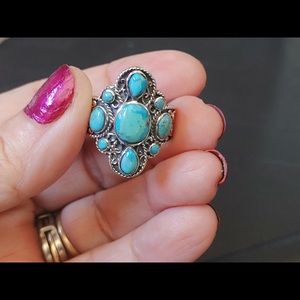 Elegant .925 Sterling Silver Native Turquoise Ring